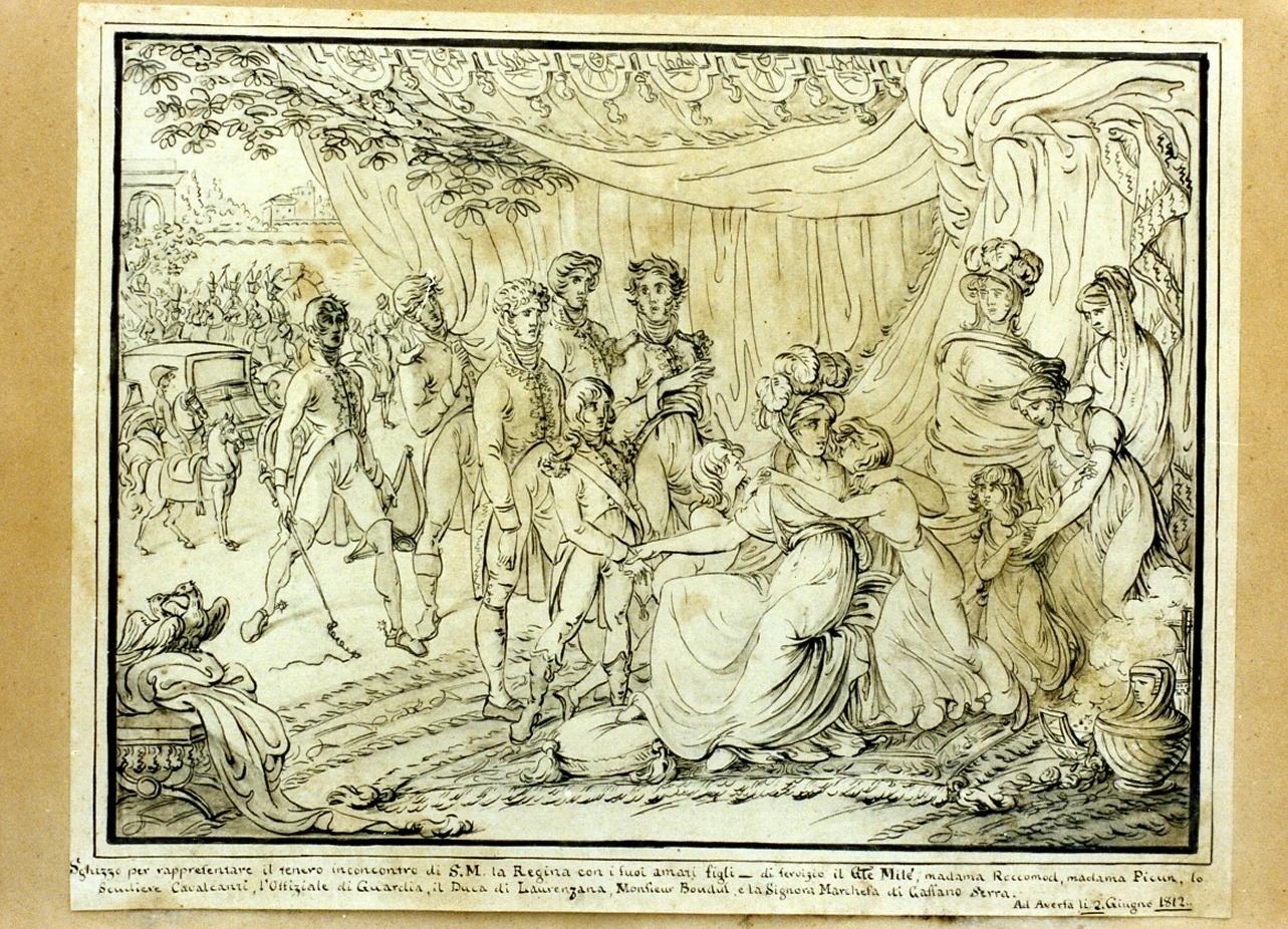 Incontro della regina Carolina Murat con i figli ad Aversa - Certosa di san Martino, Napoli